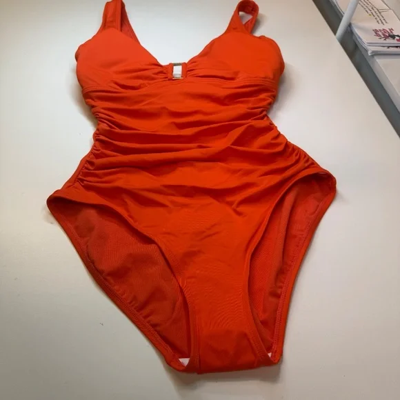 Ralph Lauren Ring Over The Shoulder Tummy Control One Piece Swimsuit - Picture 3 of 6